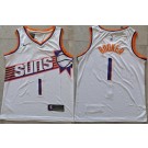 Men's Phoenix Suns #1 Devin Booker White Icon Swingman Jersey