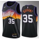 Men's Phoenix Suns #35 Kevin Durant Black 2021 City Icon Heat Press Jersey