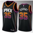 Men's Phoenix Suns #35 Kevin Durant Black 2022 Statement Icon Heat Press Jersey