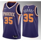 Men's Phoenix Suns #35 Kevin Durant Purple Icon Heat Press Jersey