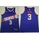 Men's Phoenix Suns #3 Bradley Beal Purple Icon Sponsor Swingman Jersey