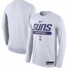 Men's Phoenix Suns White 2022 Legend On Court Practice Performance Long Sleeve T Shirt