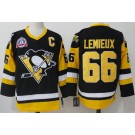 Men's Pittsburgh Penguins #66 Mario Lemieux Black Throwback Jersey