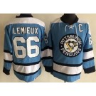 Men's Pittsburgh Penguins #66 Mario Lemieux Light Blue CCM Throwback Jersey