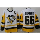 Men's Pittsburgh Penguins #66 Mario Lemieux White Throwback Jersey