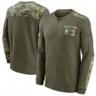 Men's Pittsburgh Steelers 2021 Salute To Service Henley Olive Long Sleeve Thermal Top
