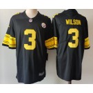 Men's Pittsburgh Steelers #3 Russell Wilson Limited Black Throwback Vapor Jersey