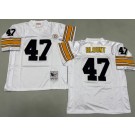 Men's Pittsburgh Steelers #47 Mel Blount White Throwback Jersey