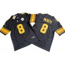Men's Pittsburgh Steelers #8 Kenny Pickett Limited Black Throwback FUSE Vapor Jersey