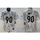 Men's Pittsburgh Steelers #90 TJ Watt Limited Arctic Camo 2024 Salute to Service Jersey