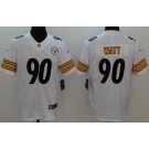 Men's Pittsburgh Steelers #90 TJ Watt Limited White Vapor Untouchable Jersey