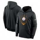 Men's Pittsburgh Steelers Black Icon Performance Pullover Hoodie