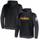 Men's Pittsburgh Steelers Black NFL x Darius Rucker Collection Colorblock Pullover Hoodie