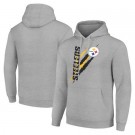 Men's Pittsburgh Steelers Starter Gray Color Scratch Pullover Hoodie