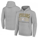 Men's Pittsburgh Steelers Starter Gray Throwback Logo Pullover Hoodie