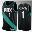 Men's Portland Trail Blazers #1 Anfernee Simons Black 2022 City Icon Heat Press Jersey