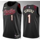 Men's Portland Trail Blazers #1 Anfernee Simons Black 2023 City Icon Heat Press Jersey