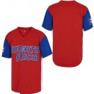 Men's Puerto Rico Blank Red Blue Baseball Jersey