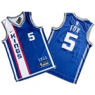 Men's Sacramento Kings #5 De'Aaron Fox Blue 2023 City Icon Swingman Jersey