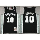 Men's San Antonio Spurs #10 Dennis Rodman Black 1993 Throwback Swingman Jersey
