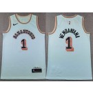 Men's San Antonio Spurs #1 Victor Wembanyama Light Blue 2024 City Sponsor Swingman Jersey