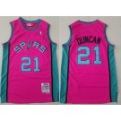 Men's San Antonio Spurs #21 Tim Duncan Pink 1998 Throwback Swingman Jersey