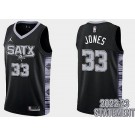 Men's San Antonio Spurs #33 Tre Jones Black 2022 Statement Icon Hot Press Jersey