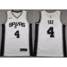 Men's San Antonio Spurs #4 De'Aaron Fox White Swingman Jersey