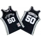 Men's San Antonio Spurs #50 David Robinson Black 1998 Throwback Swingman Jersey