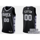 Men's San Antonio Spurs Custom Black 2023 Statement Icon Hot Press Jersey