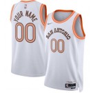 Men's San Antonio Spurs Custom White 2023 City Icon Heat Press Jersey