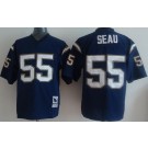 Men's San Diego Chargers #55 Junior Seau Navy Throwback Jersey