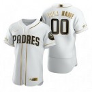 Men's San Diego Padres Customized White Gold 2020 FlexBase Jersey