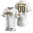 Men's San Diego Padres Customized White Stripes 2020 FlexBase Jersey