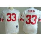 Men's San Francisco 49ers #33 Roger Craig White Throwback Jersey