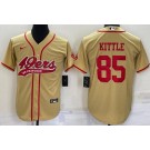 Men's San Francisco 49ers #85 George Kittle Gold Baseball Jersey