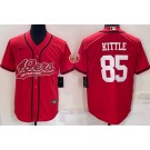 Men's San Francisco 49ers #85 George Kittle Red Baseball Jersey