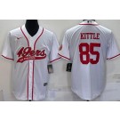 Men's San Francisco 49ers #85 George Kittle White Baseball Jersey