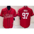 Men's San Francisco 49ers #97 Nick Bosa Red Baseball Jersey