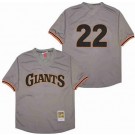 Men's San Francisco Giants #22 Will Clark Gray Mesh Throwback Jersey