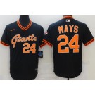 Men's San Francisco Giants #24 Willie Mays Black Throwback Cool Base Jersey