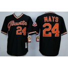 Men's San Francisco Giants #24 Willie Mays Black Throwback Jersey