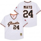 Men's San Francisco Giants #24 Willie Mays White Throwback Jersey