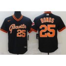 Men's San Francisco Giants #25 Barry Bonds Black Throwback Cool Base Jersey
