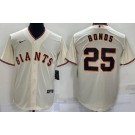 Men's San Francisco Giants #25 Barry Bonds Cream Cool Base Jersey