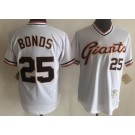 Men's San Francisco Giants #25 Barry Bonds White Throwback Jersey