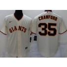 Men's San Francisco Giants #35 Brandon Crawford Cream Cool Base Jersey