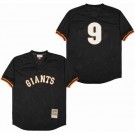 Men's San Francisco Giants #9 Ted Williams Black Mesh Throwback Jersey