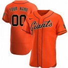 Men's San Francisco Giants Customized Orange Authentic Jersey