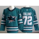 Men's San Jose Sharks #72 William Eklund Teal Authentic Jersey